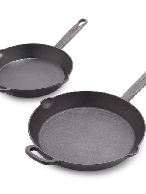 Bobby Flay by GreenPan 10" and 12" Cast Iron Frypan Set