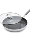 Bobby Flay by GreenPan PFAS-Free Nonstick Stainless Steel 12" Frypan with Lid