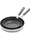 Bobby Flay by GreenPan PFAS-Free Nonstick Stainless Steel 8" and 10" Frypan Set