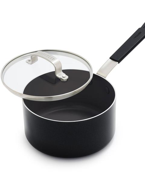 Bobby Flay by GreenPan Professional Ceramic Nonstick 2.53-Quart Saucepan with Lid | Black