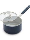 Bobby Flay by GreenPan Professional Ceramic Nonstick 2.53-Quart Saucepan with Lid | Oxford Blue