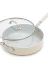 Bobby Flay by GreenPan Professional Ceramic Nonstick 4.5-Quart Sauté Pan with Lid | Cream