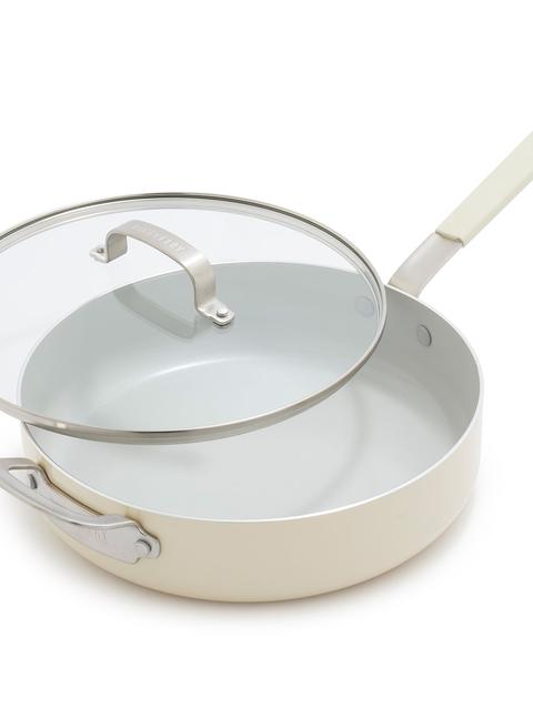 Bobby Flay by GreenPan Professional Ceramic Nonstick 4.5-Quart Sauté Pan with Lid | Cream