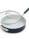 Bobby Flay by GreenPan Professional Ceramic Nonstick 4.5-Quart Sauté Pan with Lid | Oxford Blue