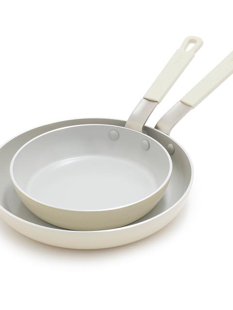 Bobby Flay by GreenPan Professional Ceramic Nonstick 8" and 10" Frypan Set | Cream