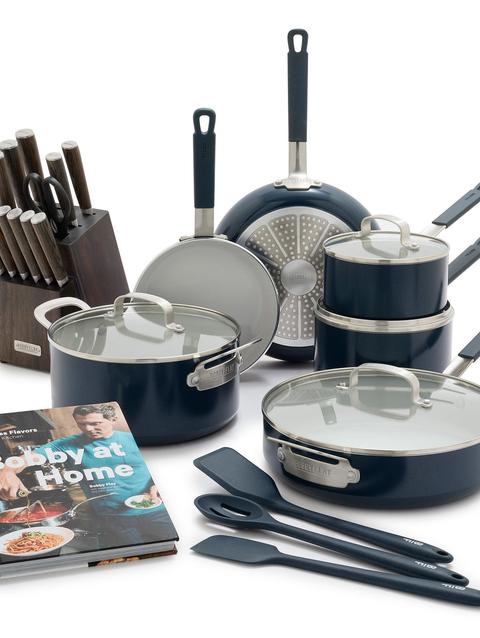 Bobby Flay by GreenPan Ultimate Set with Bobby at Home Cookbook | Oxford Blue