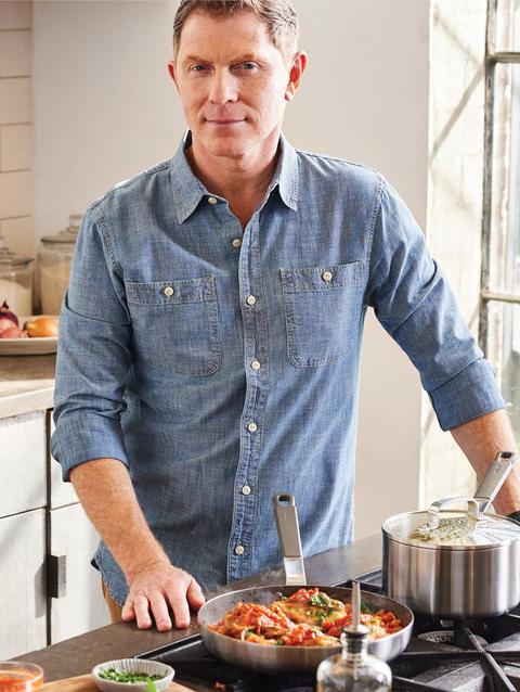 Bobby Flay by GreenPan Ultimate Stainless Steel Set with Bobby at Home Cookbook