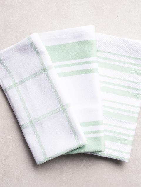 GreenPan 3-Piece Organic Cotton Kitchen Towel Set | Green