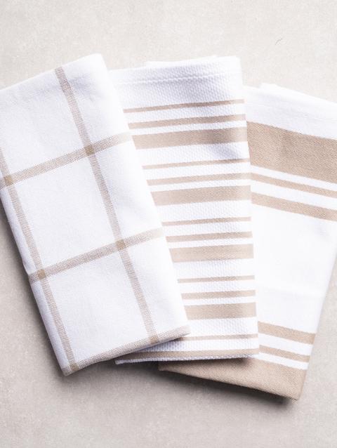 GreenPan 3-Piece Organic Cotton Kitchen Towel Set | Taupe