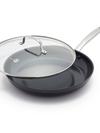 GreenPan Chatham Black Ceramic Nonstick 12" Frypan with Lid