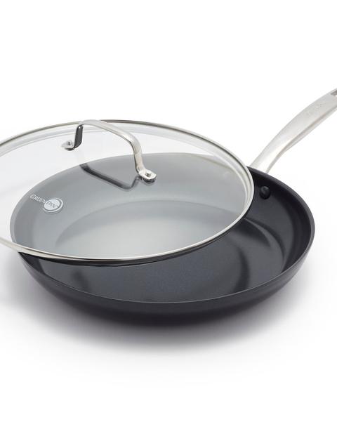 GreenPan Chatham Black Ceramic Nonstick 12" Frypan with Lid