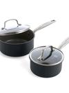 GreenPan Chatham Ceramic Nonstick 1-Quart and 2-Quart Saucepan Set with Lids