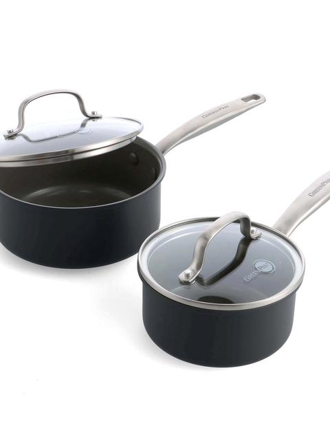 GreenPan Chatham Ceramic Nonstick 1-Quart and 2-Quart Saucepan Set with Lids