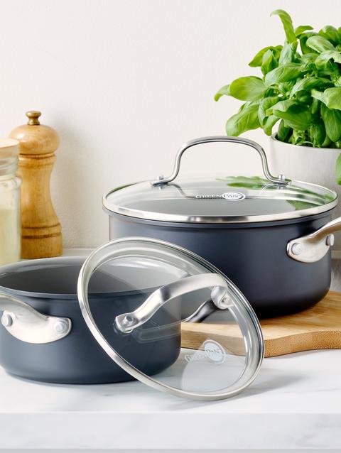 GreenPan Chatham Ceramic Nonstick 1-Quart and 2-Quart Saucepan Set with Lids