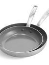 GreenPan Chatham Stainless 8" and 10" Frypan Set