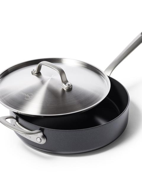 GreenPan Craft Noire Ceramic Nonstick 4.5-Quart Sauté Pan with Lid and Helper Handle