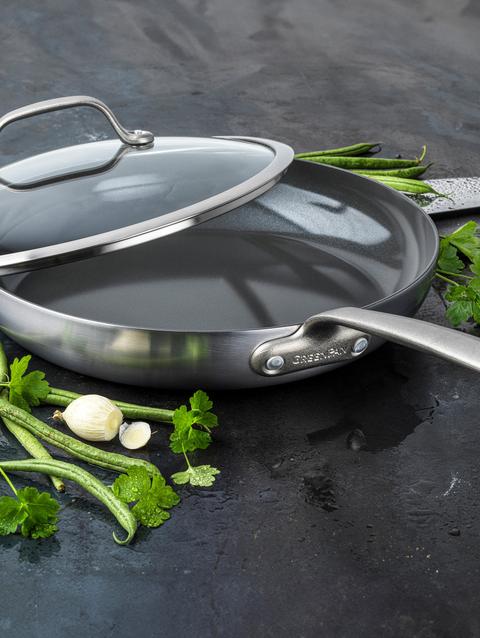 GreenPan Craft Stainless Steel 12" Frypan with Lid