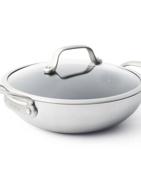 GreenPan Craft Stainless Steel 12" Wok with Lid