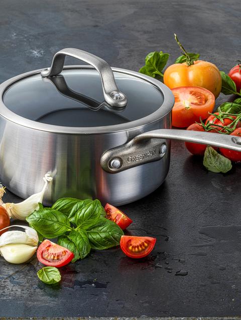 GreenPan Craft Stainless Steel 3.3-Quart Saucepan with Lid