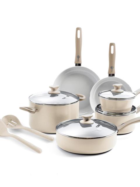 GreenPan Dover Ceramic Nonstick 12-Piece Cookware Set | Taupe