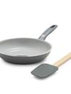 GreenPan Dover Ceramic Nonstick 8" Frypan with Spatula | Charcoal Gray