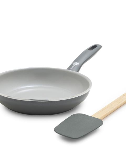 GreenPan Dover Ceramic Nonstick 8" Frypan with Spatula | Charcoal Gray