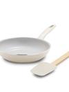 GreenPan Dover Ceramic Nonstick 8" Frypan with Spatula | Cream White