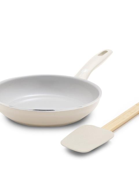 GreenPan Dover Ceramic Nonstick 8" Frypan with Spatula | Cream White