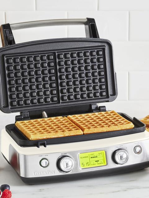 GreenPan Elite Ceramic Nonstick 2-Square Waffle Maker | Cloud Cream