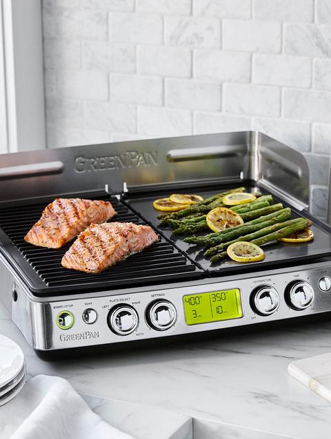 GreenPan Elite XL Smoke-Less Grill & Griddle | Premiere Stainless Steel