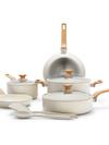 GreenPan Essence Ceramic Nonstick 10-Piece Cookware Set | Cream