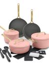 GreenPan GP5 Colors Ceramic Nonstick 11-Piece Cookware Set with Champagne Handles | Dusty Rose