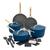 GreenPan GP5 Colors Ceramic Nonstick 11-Piece Cookware Set with Champagne Handles | Marine Blue