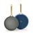 GreenPan GP5 Colors Ceramic Nonstick 9.5" and 11" Frypan Set with Champagne Handles | Marine Blue