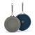 GreenPan GP5 Colors Ceramic Nonstick 9.5" and 11" Frypan Set with Mirror Handles | Oxford Blue