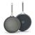 GreenPan GP5 Colors Ceramic Nonstick 9.5" and 11" Frypan Set with Mirror Handles | Slate