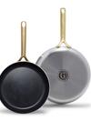 GreenPan GP5 Stainless Steel 10" and 12" Frypan Set | Champagne Handles