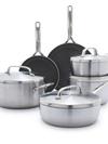 GreenPan GP5 Stainless Steel 10-Piece Cookware Set | Mirror Handles