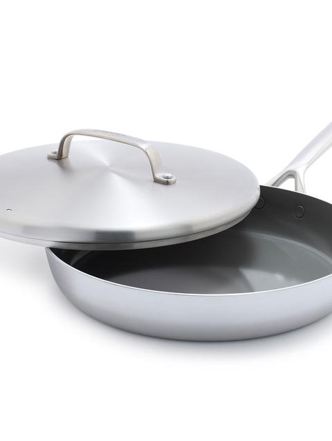 GreenPan GP5 Stainless Steel 12" Frypan with Lid | Mirror Handles