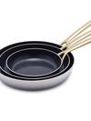 GreenPan GP5 Stainless Steel 8", 10" and 12" Frypan Set | Champagne Handles