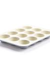 GreenPan GreenLife Ceramic Nonstick Muffin Pan | Quartz Gray