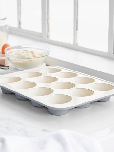 GreenPan GreenLife Ceramic Nonstick Muffin Pan | Quartz Gray