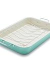 GreenPan GreenLife Roaster With Stainless Steel Rack | Turquoise