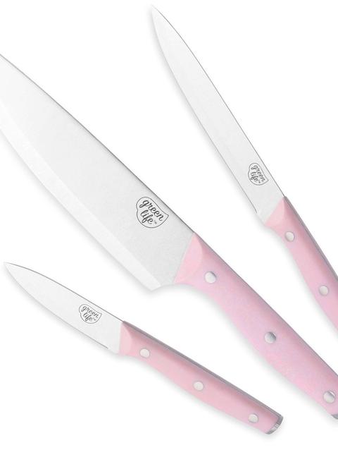 GreenPan GreenLife Stainless Steel 3-Piece Cutlery Set | Pink