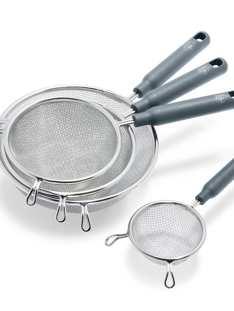 GreenPan GreenLife Stainless Steel Mesh Strainers, Set of 4 | Gray