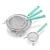 GreenPan GreenLife Stainless Steel Mesh Strainers, Set of 4 | Turquoise