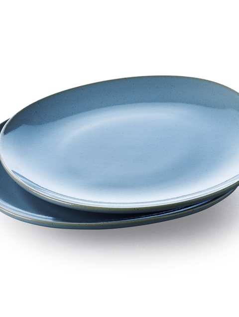 GreenPan Keltum Glazed Stoneware 11" Dinner Plates, Set of 2 | Blue