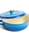 GreenPan Merten & Storck Enameled Iron 1873 Braiser, 4-Quart | Azure Blue