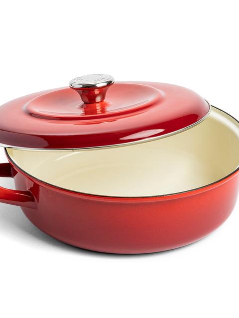 GreenPan Merten & Storck Enameled Iron 1873 Braiser, 4-Quart | Foundry Red