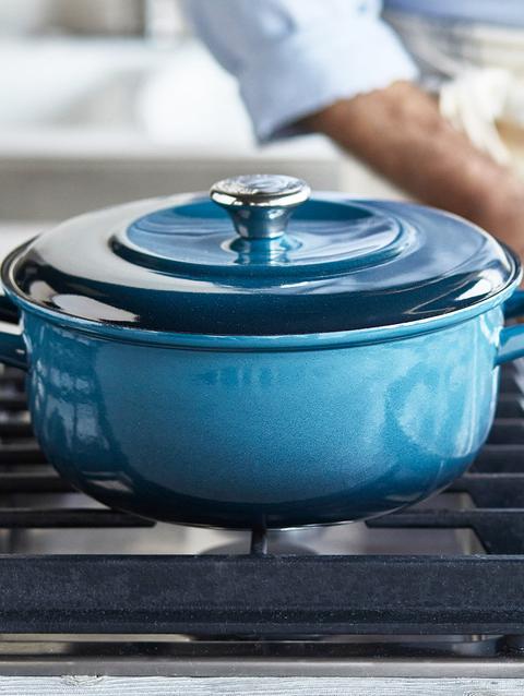 GreenPan Merten & Storck Enameled Iron 1873 Dutch Oven, 5.3-Quart | Aegean Teal